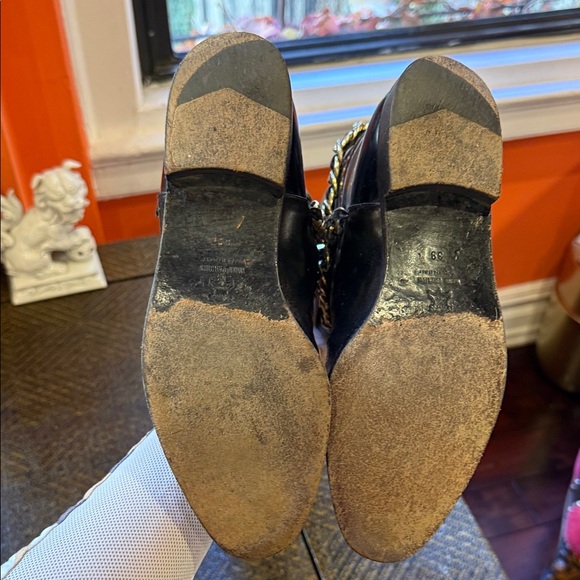 Mario Valentino Black Over the Knee Boots with Gold Chain- very nice condition - Picture 5 of 6